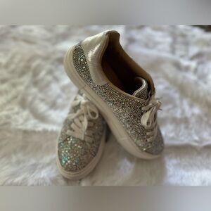 David’s Bridal crystal embellished sneakers, Size 7.5